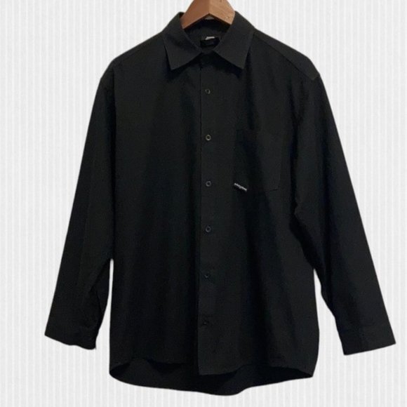 Vintage 90s Modrobes Black Button Up Shirt Made in Canada - Picture 1 of 10